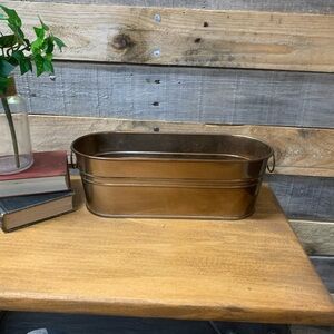 Oval Copper Colored Container with Handles